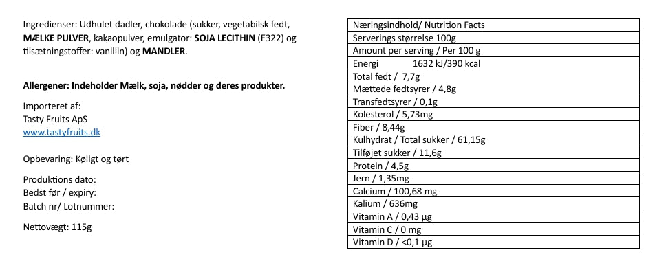 Lys chokolade dadler