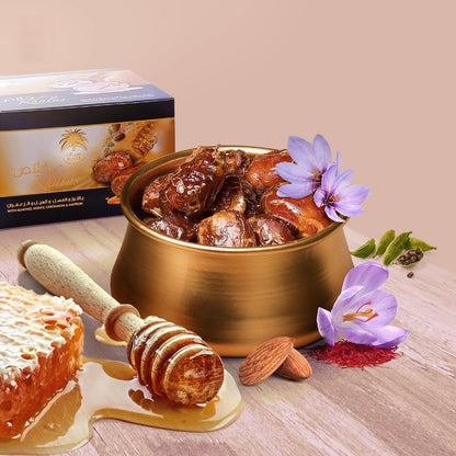 Ikhlas dadler med mandel, honning, kardemomme og safran 1KG