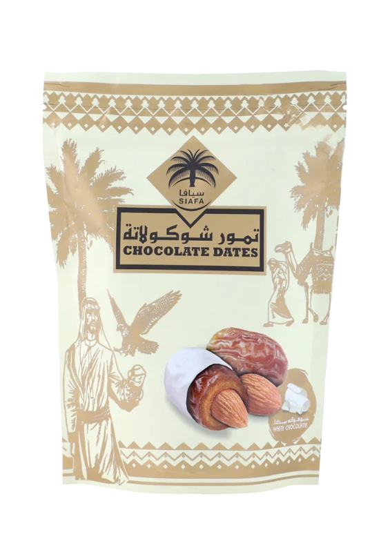 Hvid Chokolade Dadler m. Mandel