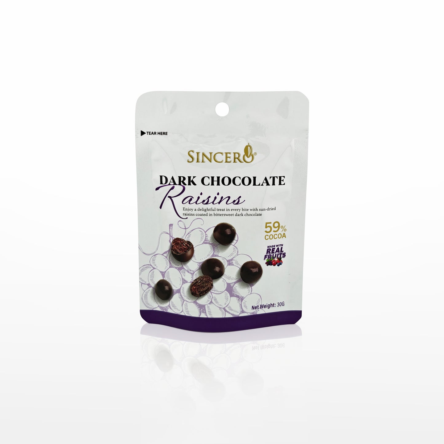 Mørk Chokolade med rosiner - Premium Chokolade - Lille