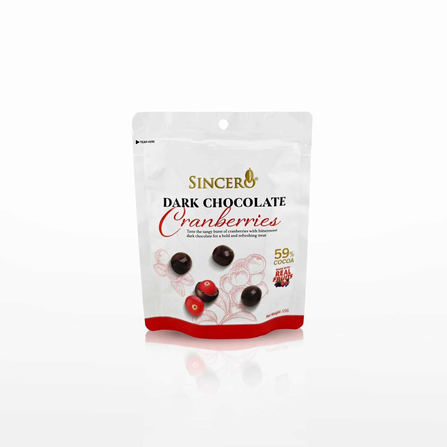 Mørk Chokolade med tranebær - Premium Chokolade - Stor
